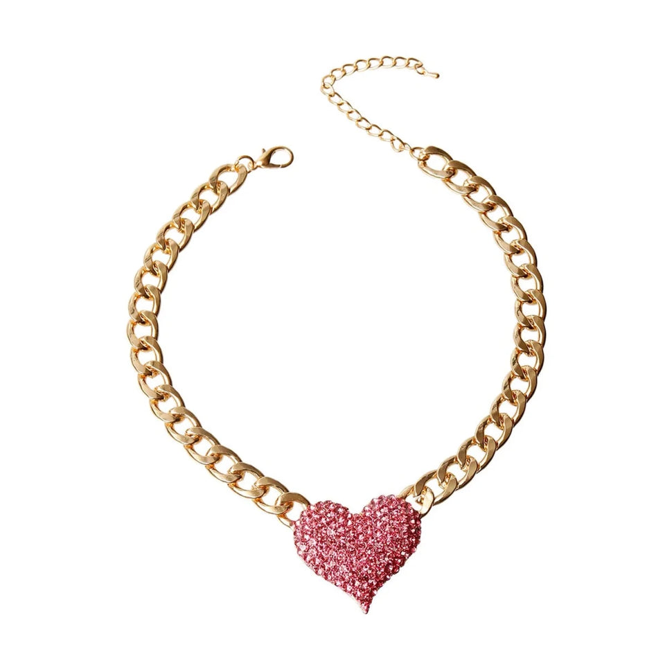 Rhinestone Heart Necklace - Pets Perfect