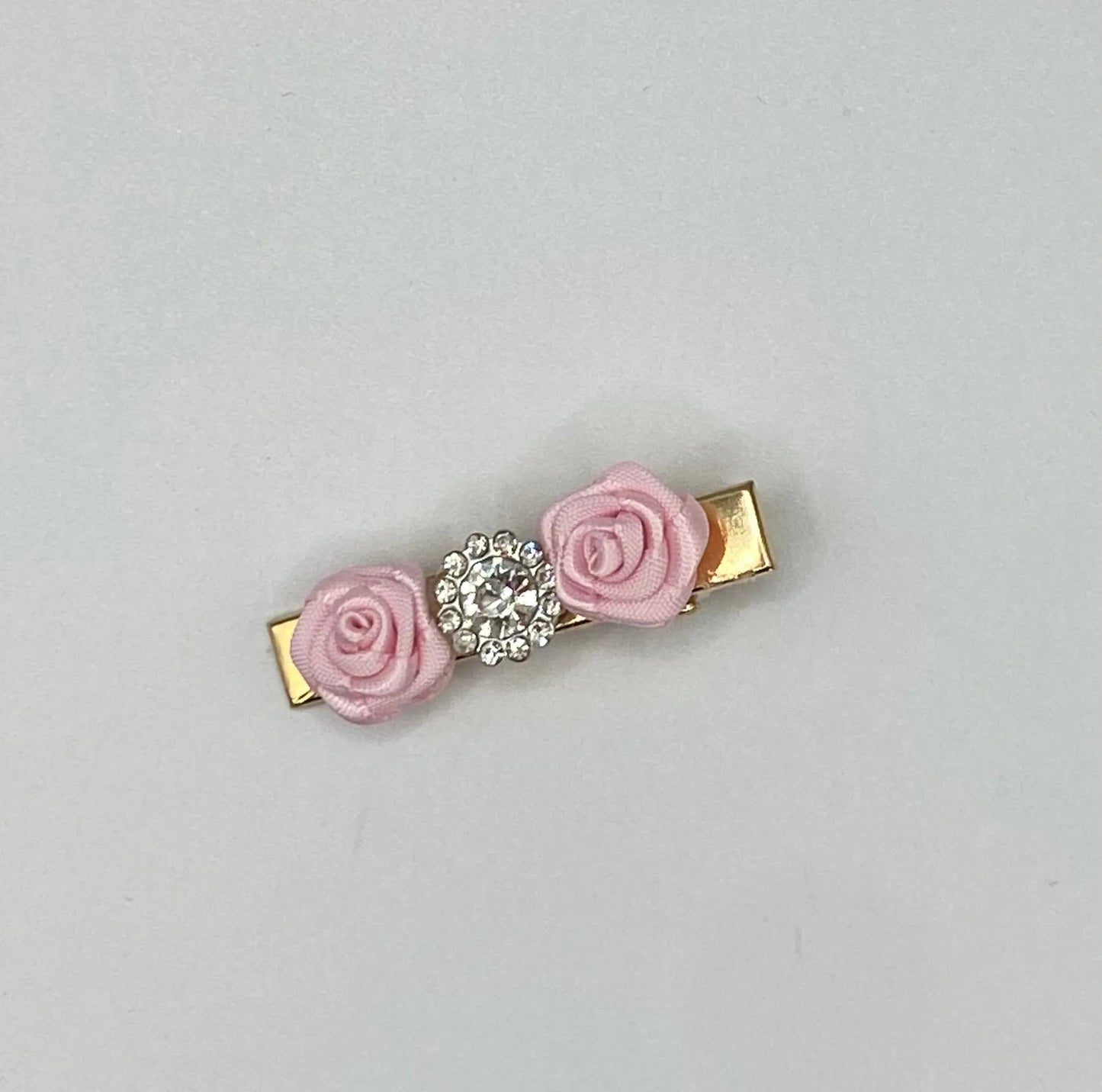 Romantic Day Hair Clip for Dogs by Bark Fifth Avenue - Pink Rose & Rhinestone
