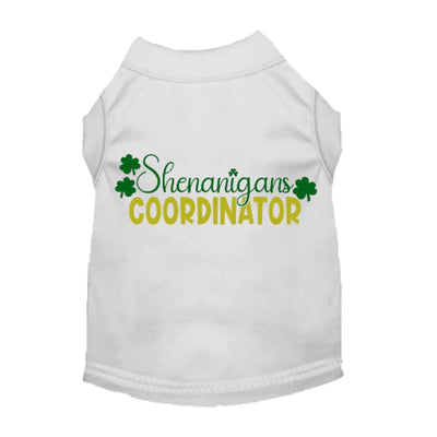 Shenanigans Coordinator Dog Shirt by Bark Fifth Avenue - St. Patrick's Day Dog Tee - Pets Perfect