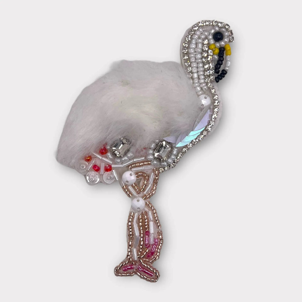 Beaded Fur and Rhinestone Flamingo Dog Dress - Bark Fifth Avenue, view 8