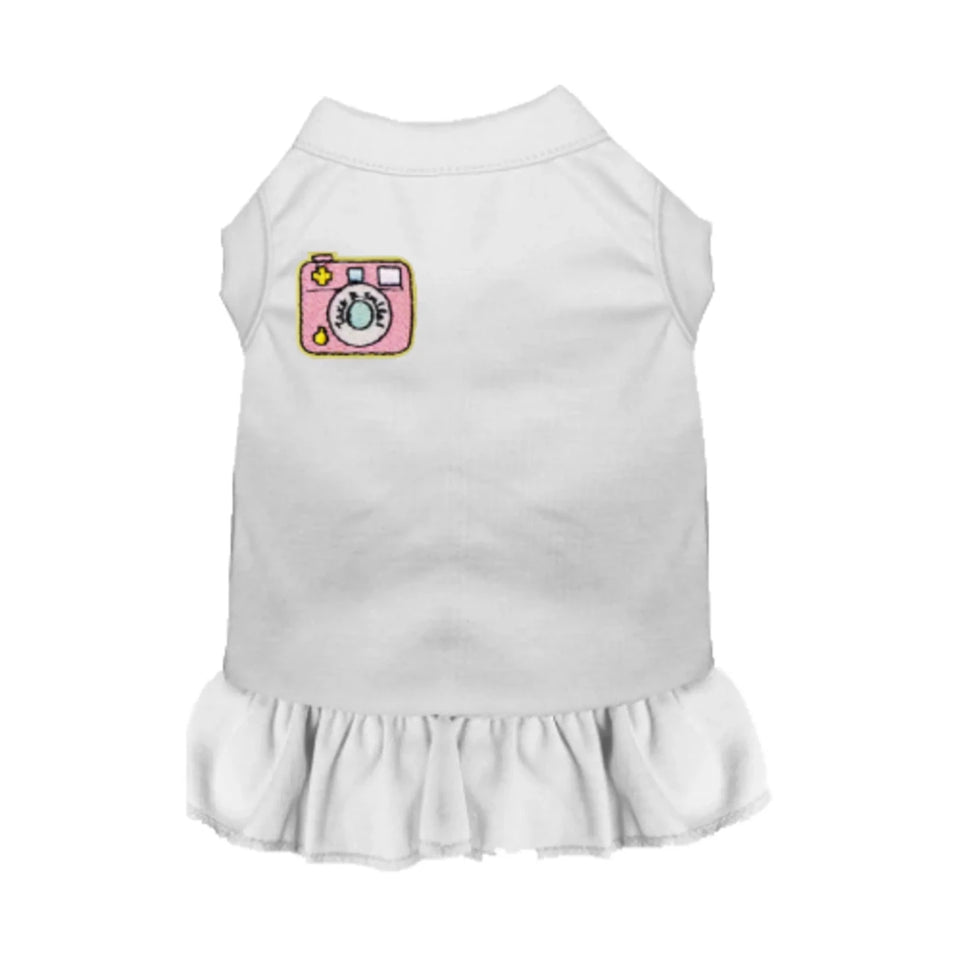 Everyday Selfie Dog Tee & Dress - Embroidered Camera Applique by Bark Fifth Avenue - Pets Perfect