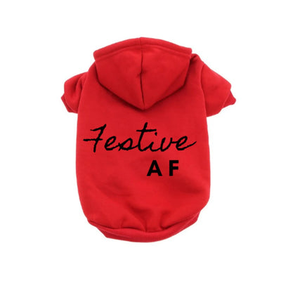 Festive AF Hoodie - Holiday Dog Hoodie by Bark Fifth Avenue - Pets Perfect