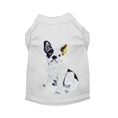 Frenchie Sequin Tee - French Bulldog Applique Dog Tee by Bark Fifth Avenue - Pets Perfect