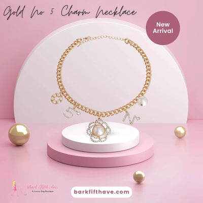 Gold No 5 Charm Necklace - Pets Perfect