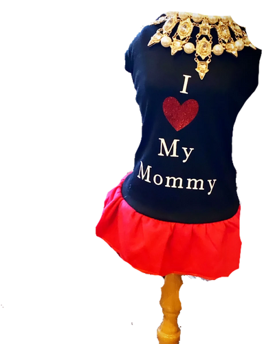 I Love My Mommy Dog Dress - Valentine's Day Dog Dress by Bark Fifth Avenue - Pets Perfect