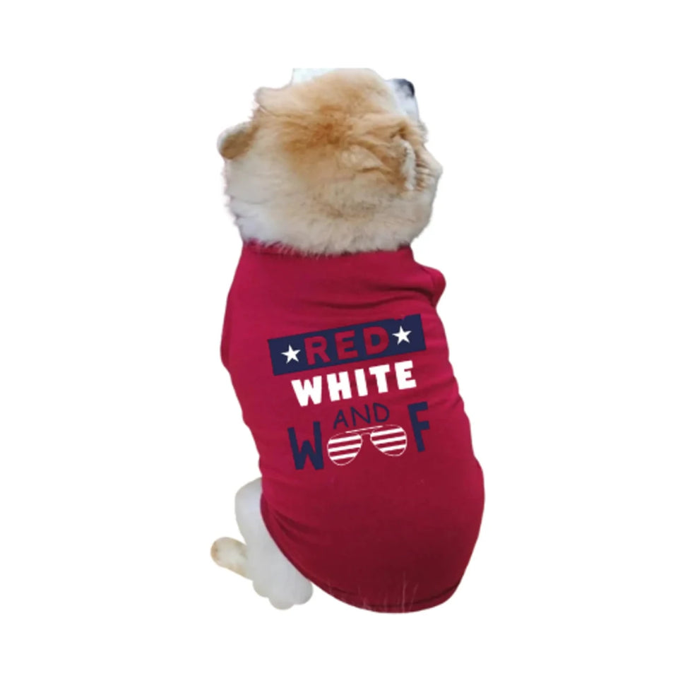 Red, White & Woof Patriotic Dog T-Shirt by Bark Fifth Avenue - Pets Perfect