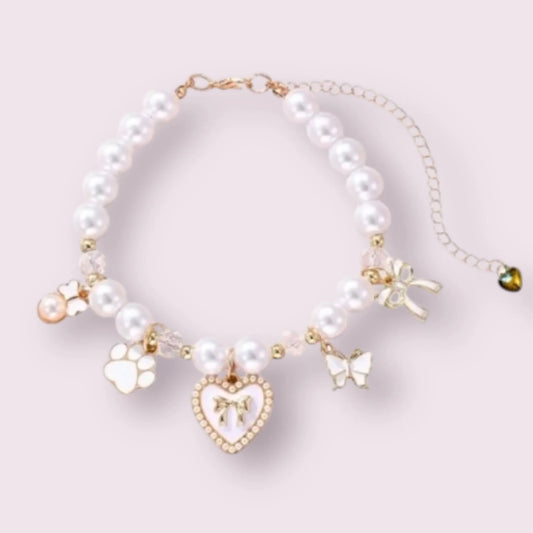 Paws & Pearls Dog Charm Necklace - Pets Perfect