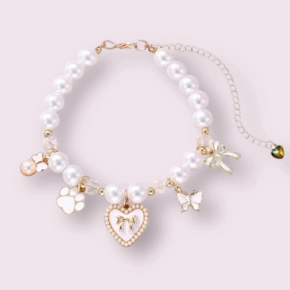 Paws & Pearls Dog Charm Necklace - Pets Perfect