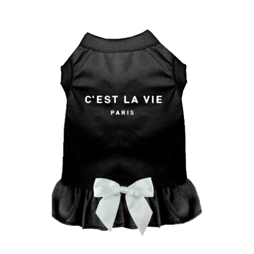 C'est La Vie Dog Dress and Tee by Bark Fifth Avenue, Black/X LARGE, view 5
