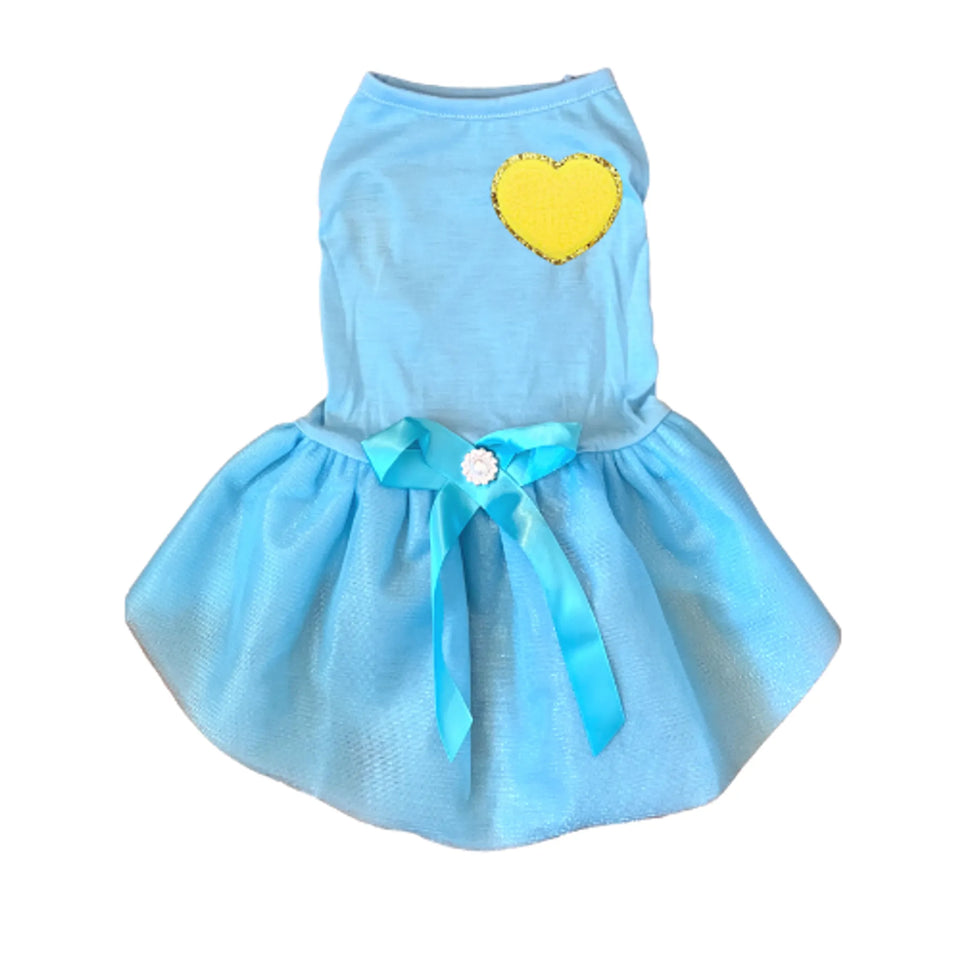 Chenille Heart Dog Dress by Bark Fifth Avenue, Yellow heart/LARGE, view 14