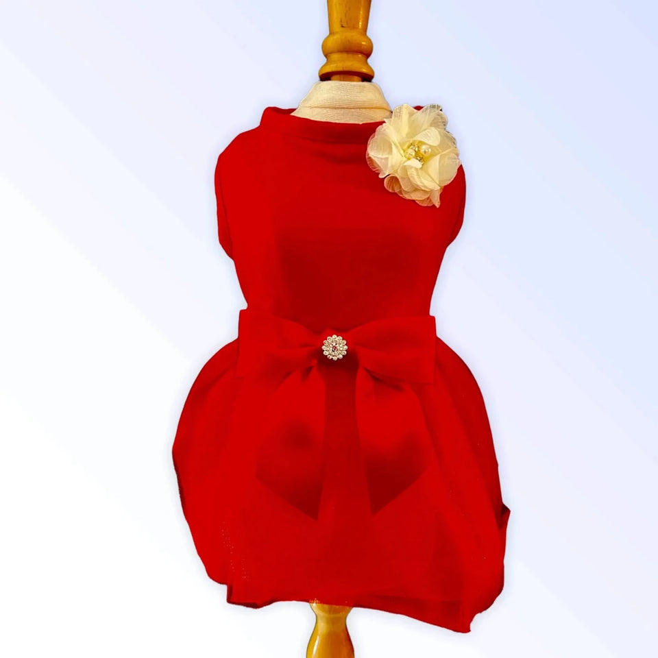 Chiffon Flower Holiday Dress - Tutu Dog Dress by Bark Fifth Avenue - Pets Perfect
