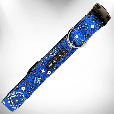 Bandana Dog Collars, Blue/XS 5/8" WIDTH FITS 8-12" NECK