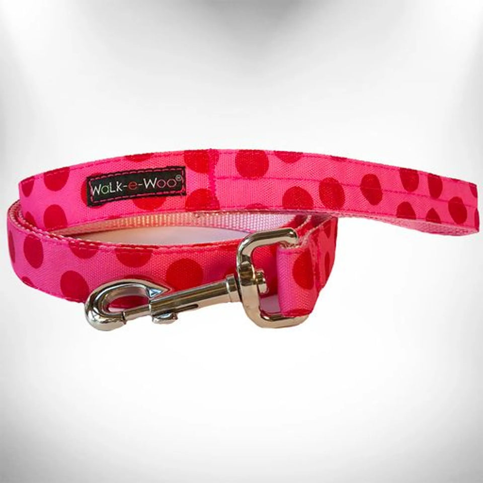 Polka Dot Dog - Monotone Leads, Pink/REGULAR LEAD 1" WIDTH- 5' LENGTH, view 8