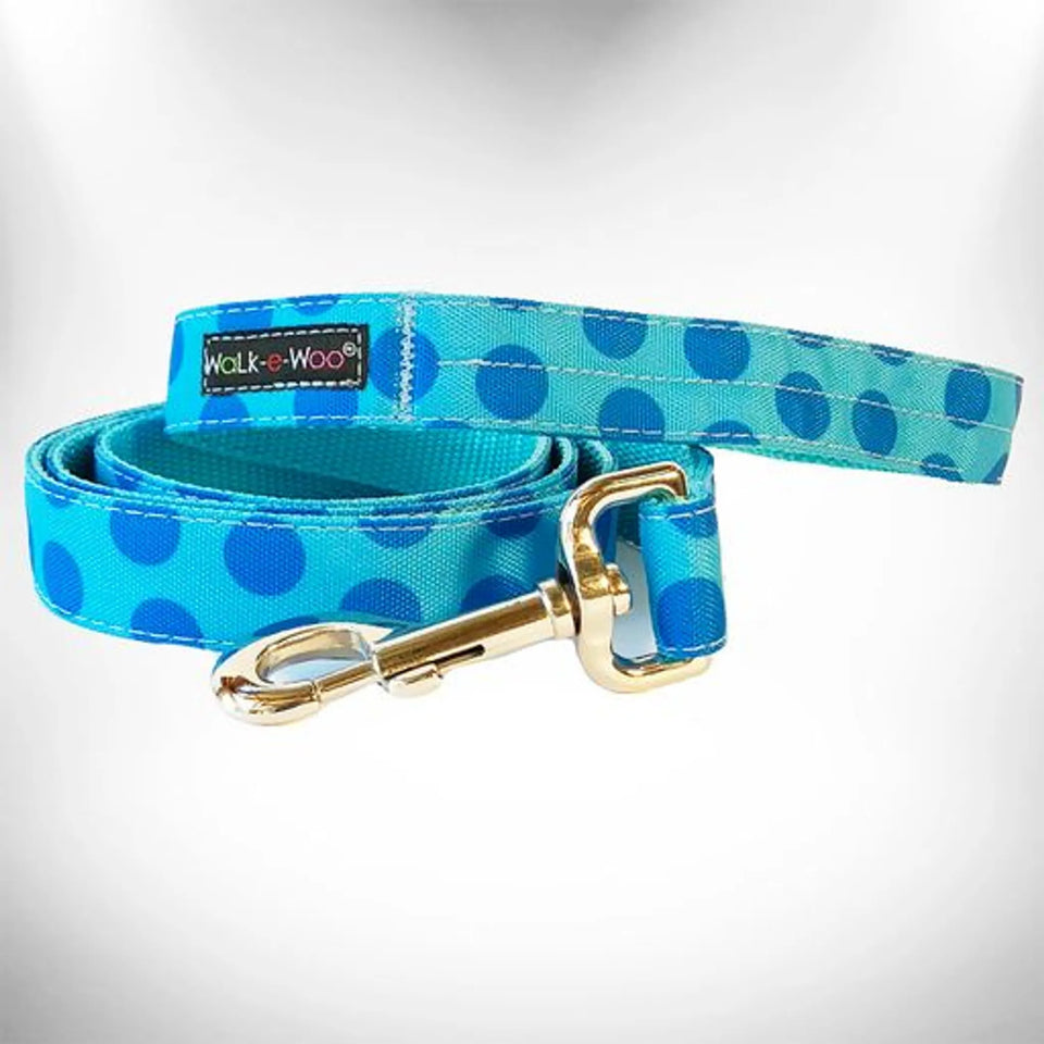Polka Dot Dog - Monotone Leads, Turquoise/REGULAR LEAD 1" WIDTH- 5' LENGTH, view 12