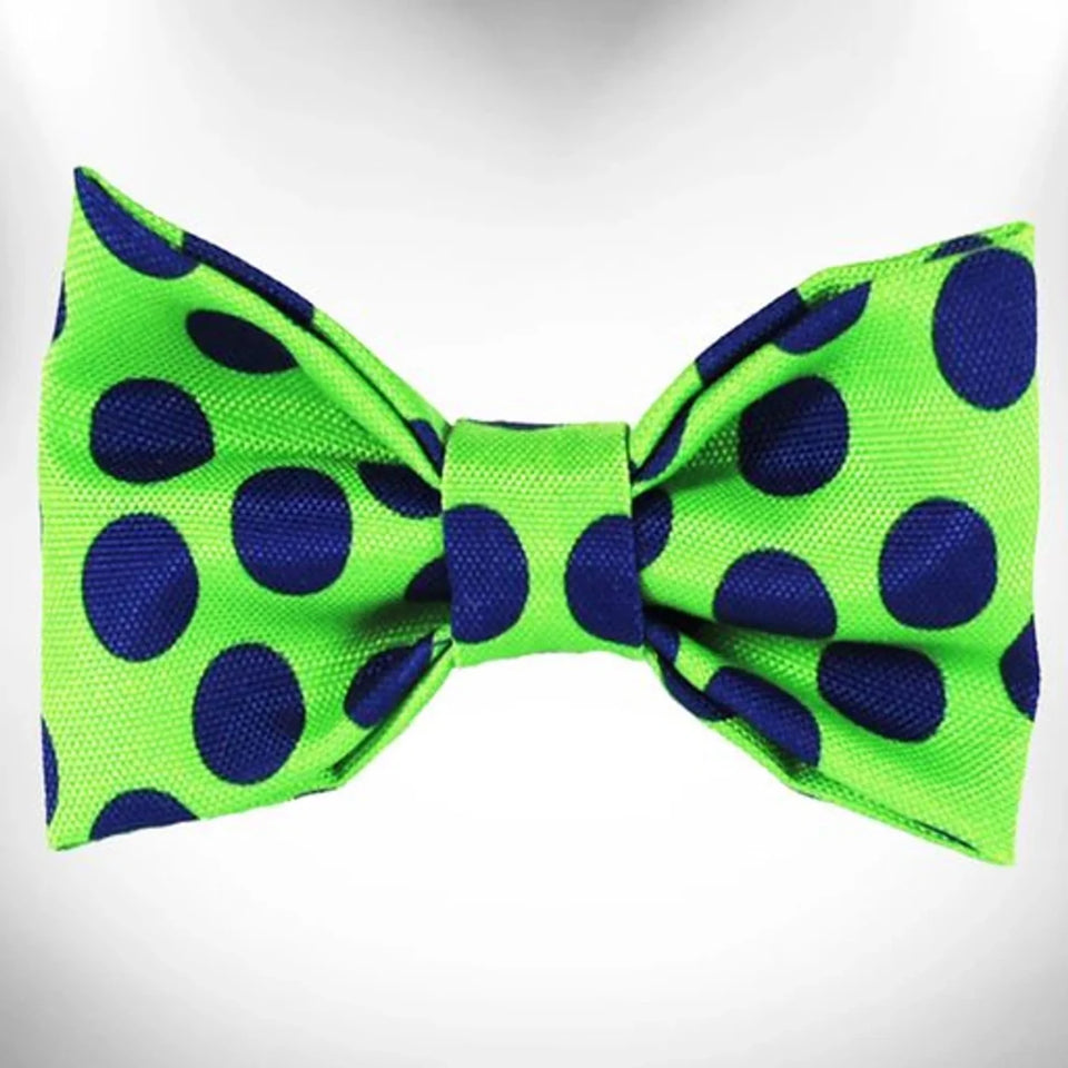 Walk-e-Woo Neon Polka Dot Dog Bow Tie - Bold, Bright & Built to Last - Pets Perfect