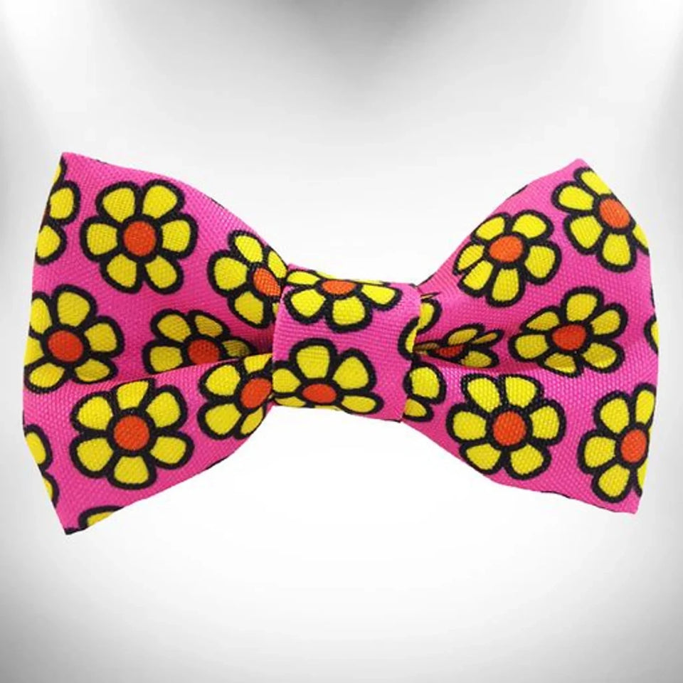 Flower Dog Bow Tie by Walk-e-Woo - Exclusive Daisy Dog Collar Designs - Pets Perfect