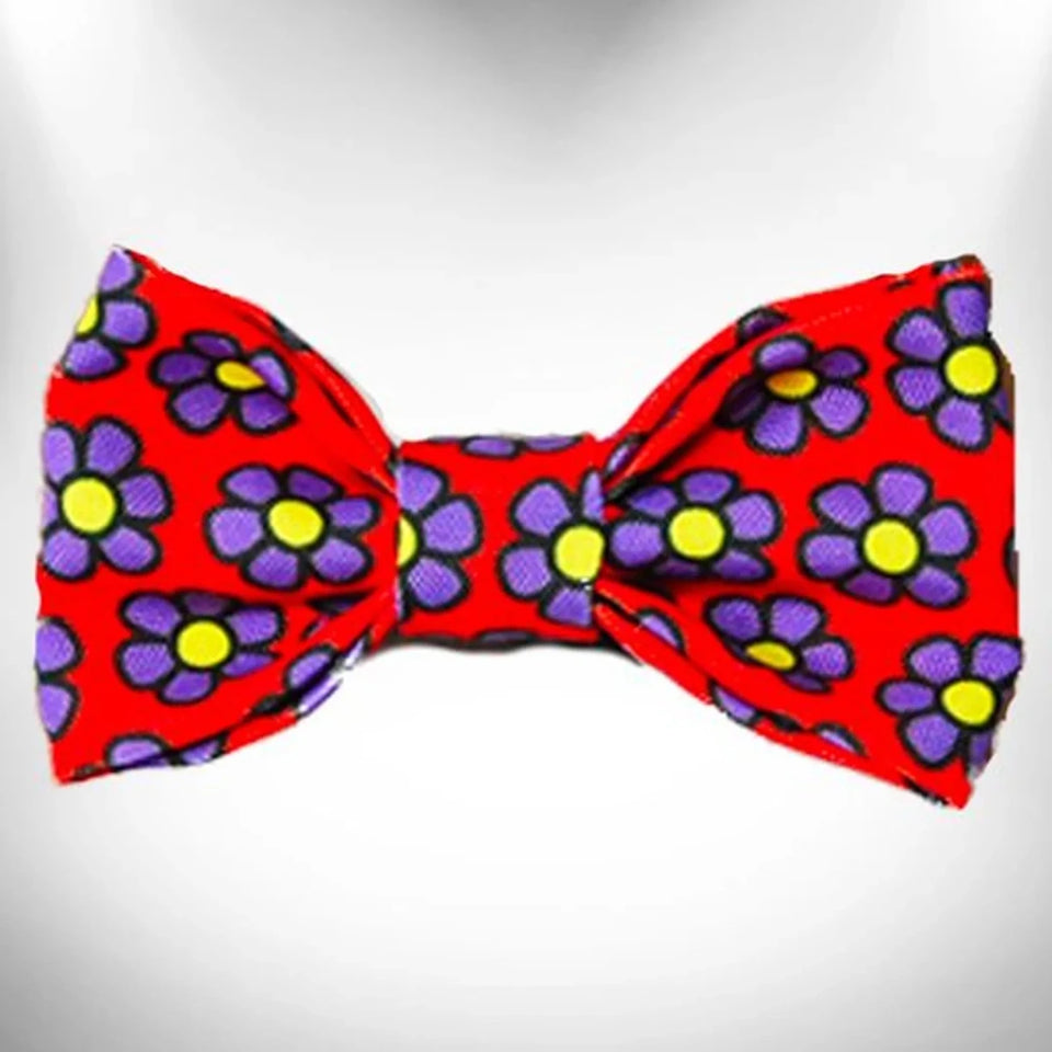 Flower Dog Bow Tie by Walk-e-Woo - Exclusive Daisy Dog Collar Designs - Pets Perfect