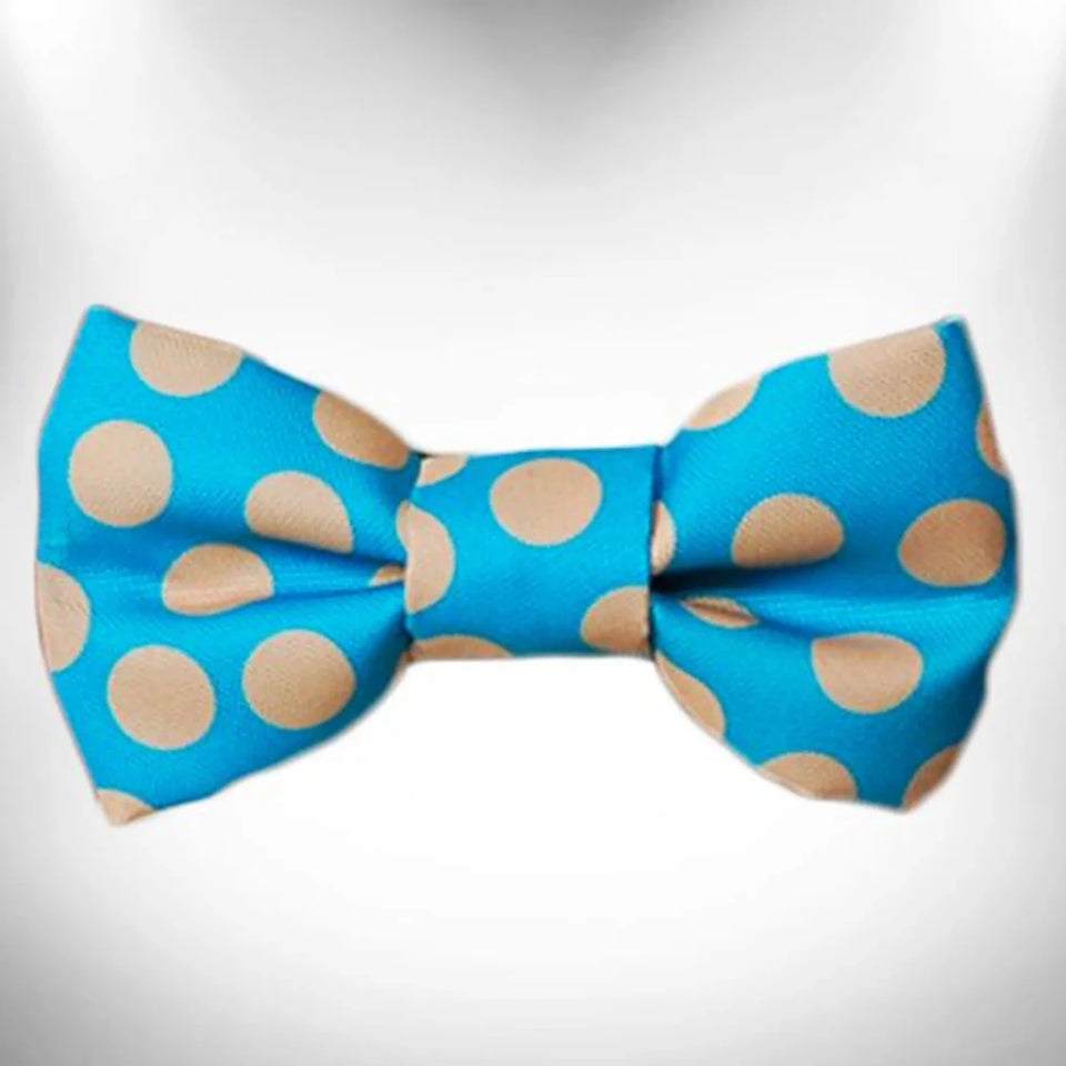 Walk-e-Woo Polka Dot Tan Dots Dog Bow Tie - Pets Perfect