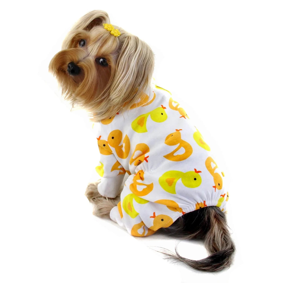 Knit Cotton Pajamas with Yellow Ducky - Pets Perfect