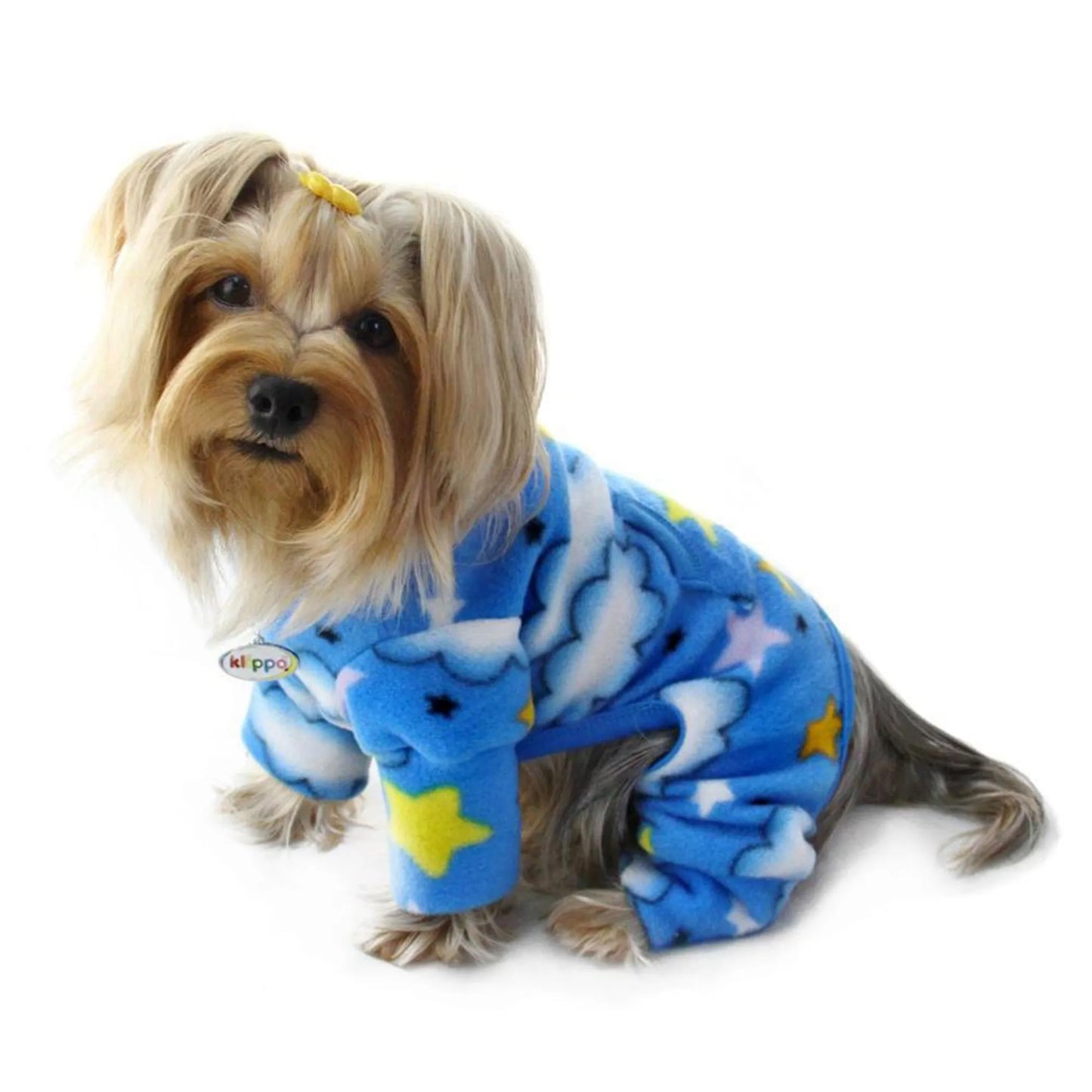 Stars and Clouds Fleece Turtleneck Pajamas for Dogs - Klippo Pet