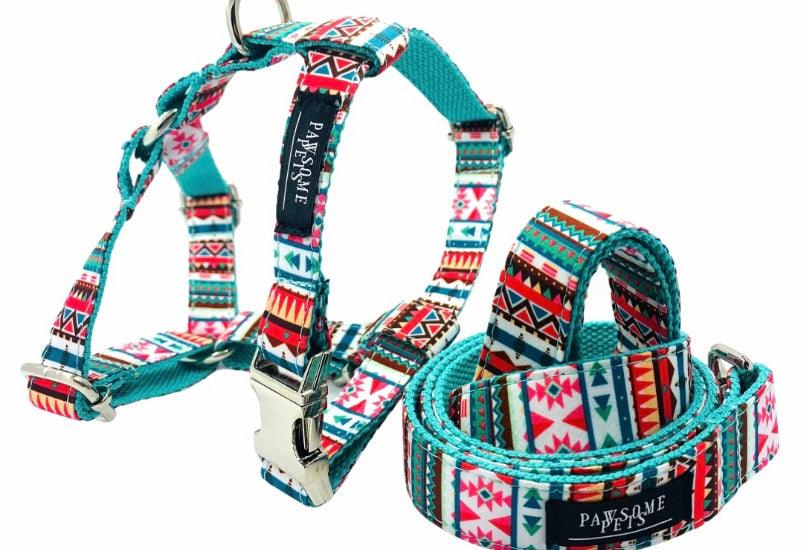 Pawsome Pets Step-in Cat Harness, Tropical Print for Easy & Secure Walks - Pets Perfect