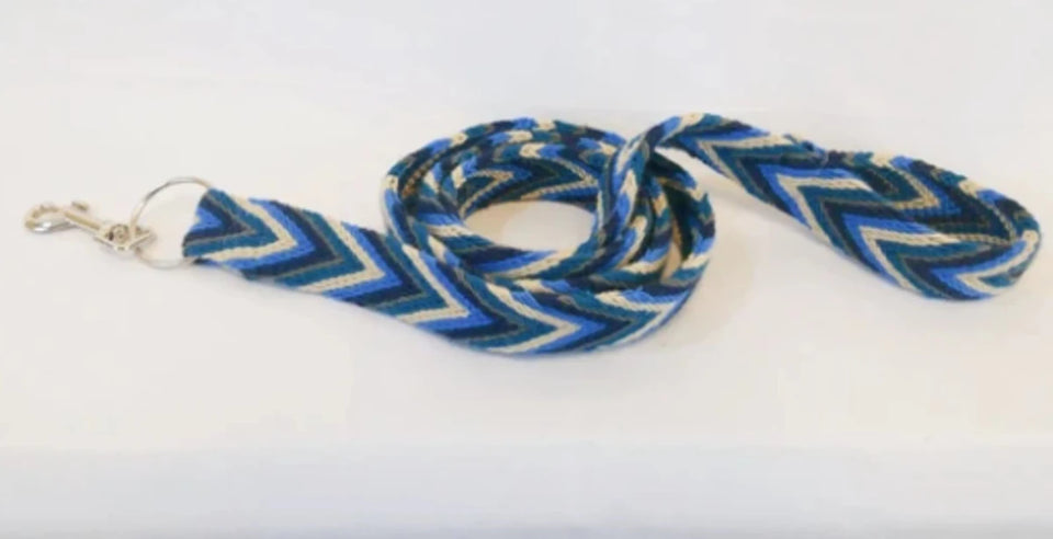 Blue Handmade Wayuu Pet Dog Leash - Pets Perfect