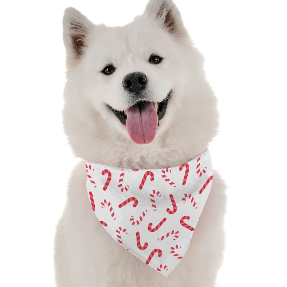 BanDoggie Candy Canes Dog Bandana - Soft Microfiber Holiday Pet Bandana, Made in USA - Pets Perfect