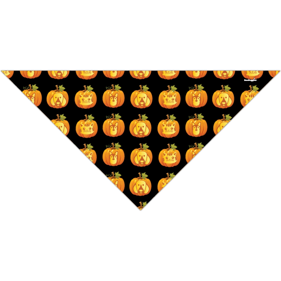 BanDoggie Jack-O-Lanterns Halloween Dog Bandana - Soft Microfiber, USA Made - Pets Perfect
