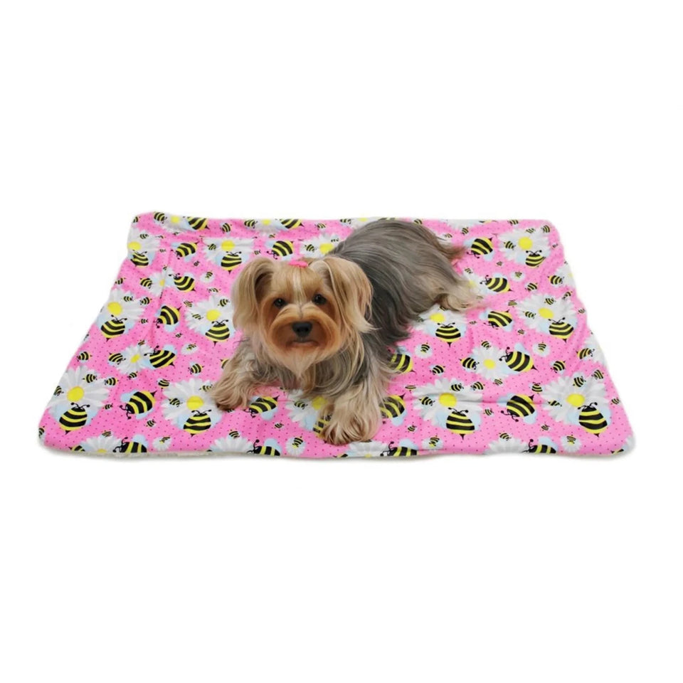 Ultra Soft Minky/Plush Bumblebee and Flowers Blanket - Pets Perfect