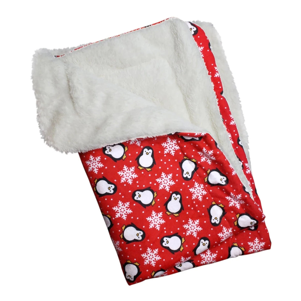 Penguins & Snowflakes Flannel/Ultra-Plush Blanket - Pets Perfect