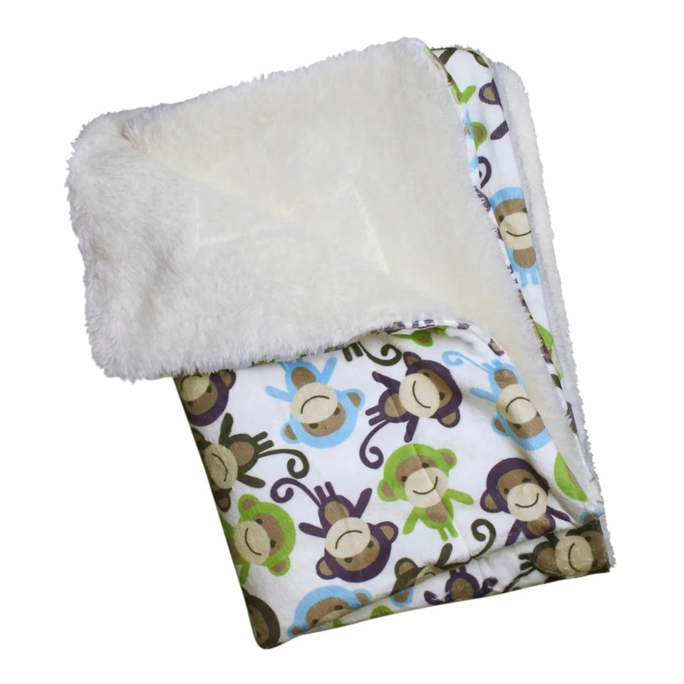 Ultra Soft Minky/Plush Monkey Blanket - Pets Perfect