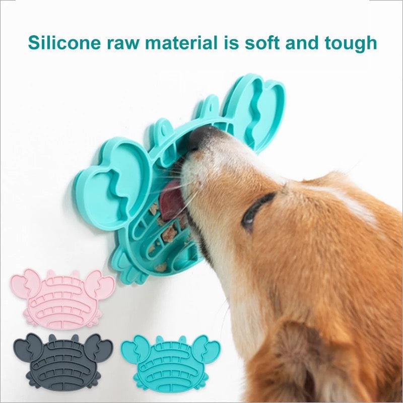 Silicone Slow-Feeder Licking Pad for Dogs - Suction Base, Blue, view 2