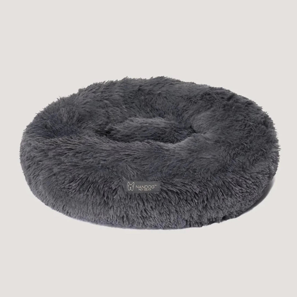 NANDOG Dark Grey Calming Shaggy Bed - Pets Perfect