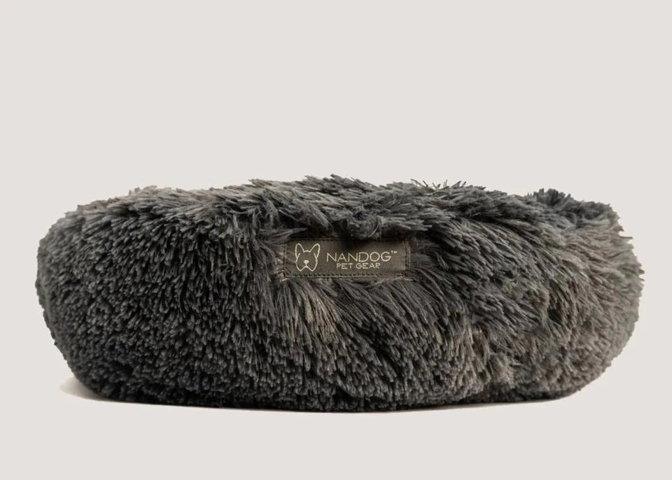 NANDOG Dark Grey Calming Shaggy Bed - Pets Perfect