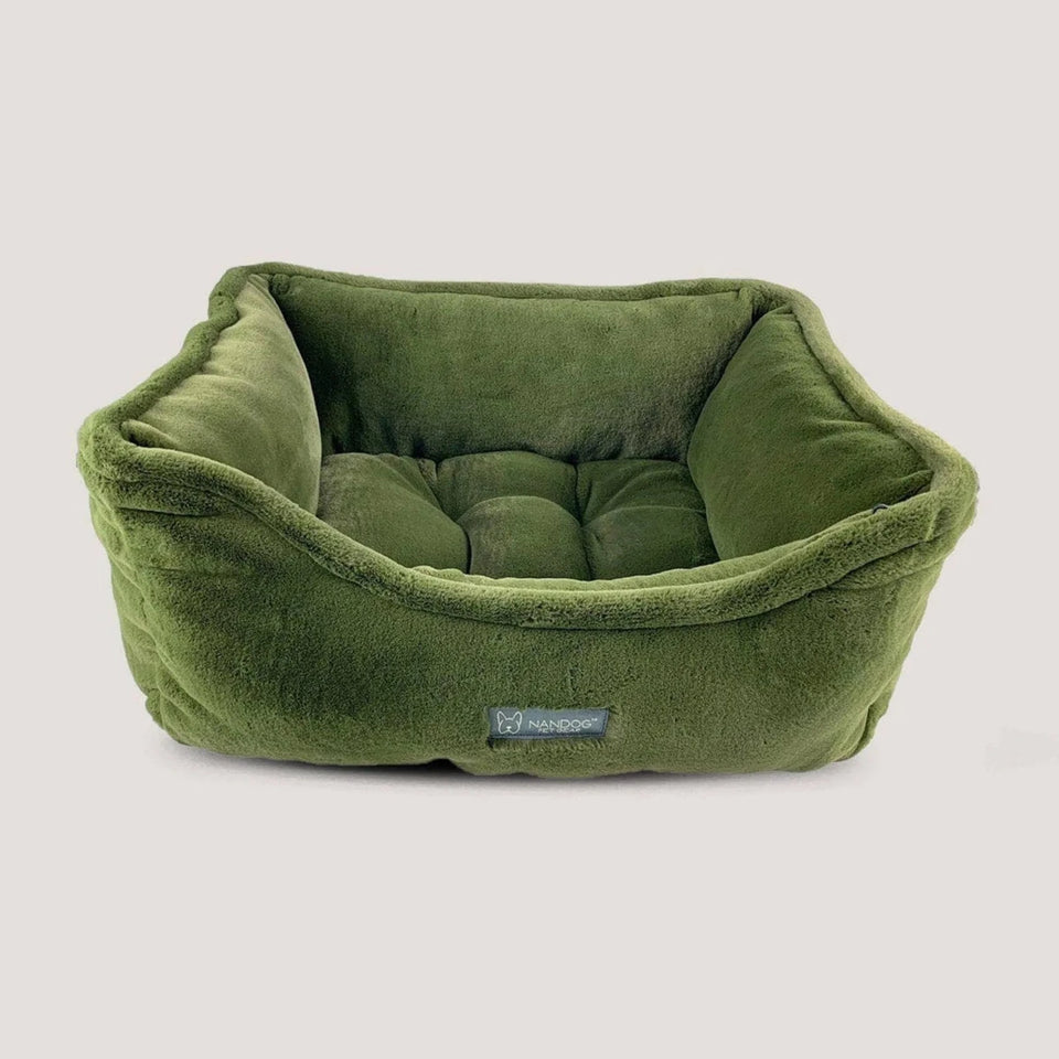 NANDOG Cloud Reversible Pet Bed -OLIVE GREEN - Pets Perfect