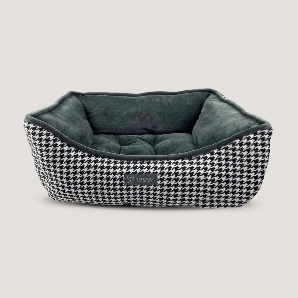 NANDOG Houndstooth Micro Plush Reversible Pet Bed - Pets Perfect