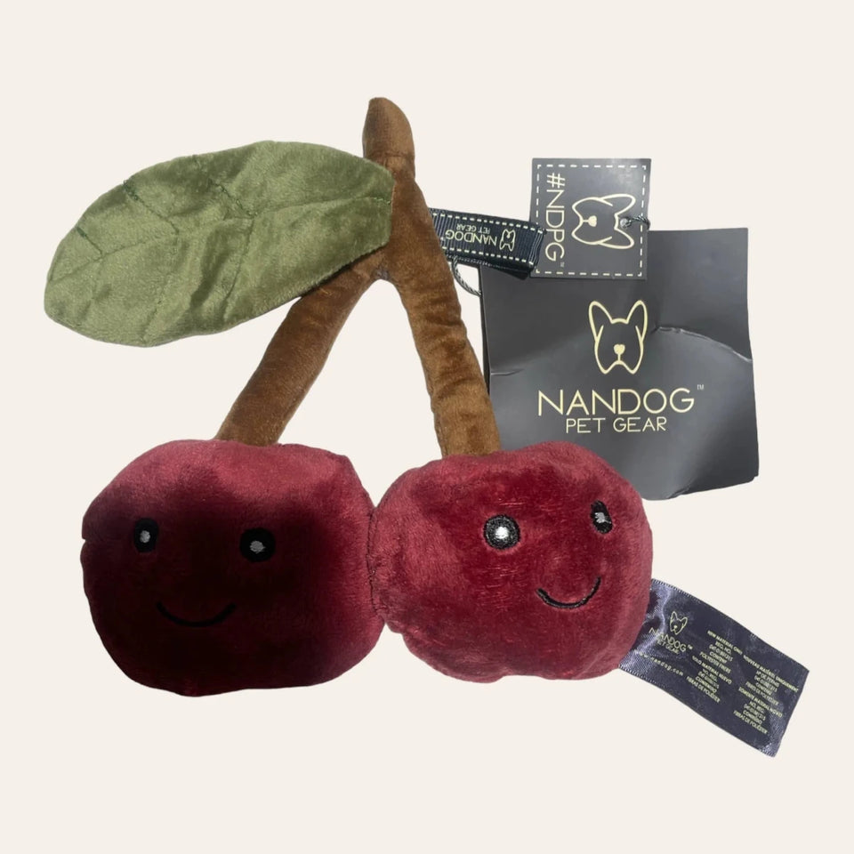 NANDOG My BFF Small Cherry Plush Dog Toy - Pets Perfect