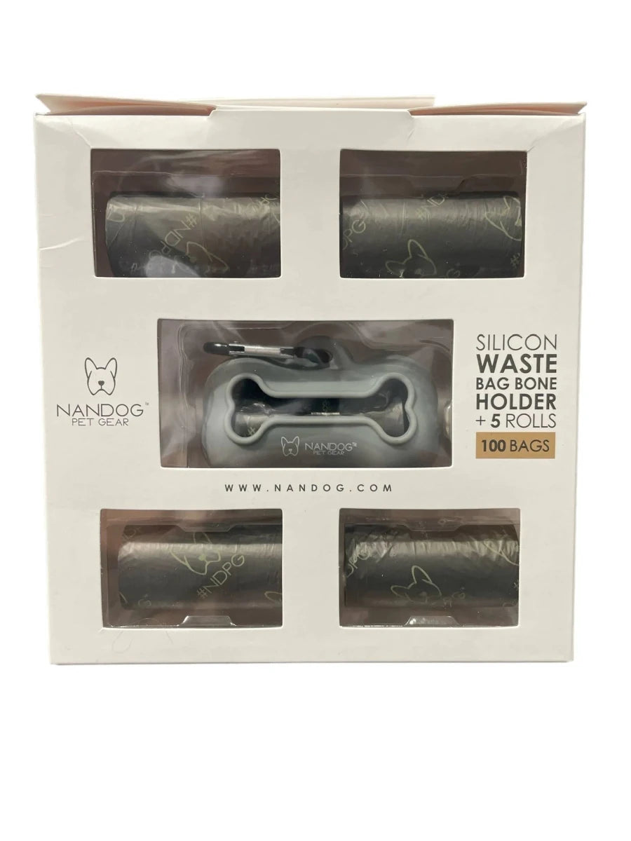 NANDOG Silicon Waste Bag Bone Holder Kit +5 Rolls - Pets Perfect