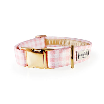 Gingham Pink Summer Plaid Check Buckle & Martingale Dog Collar - Pack Of: 1
