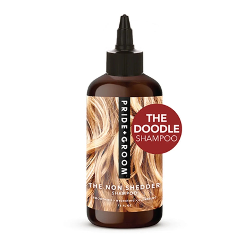 PRIDE+GROOM The Non Shedder Dog Shampoo 16 oz - Natural Formula for Doodles & Non-Shedding Breeds - Pets Perfect