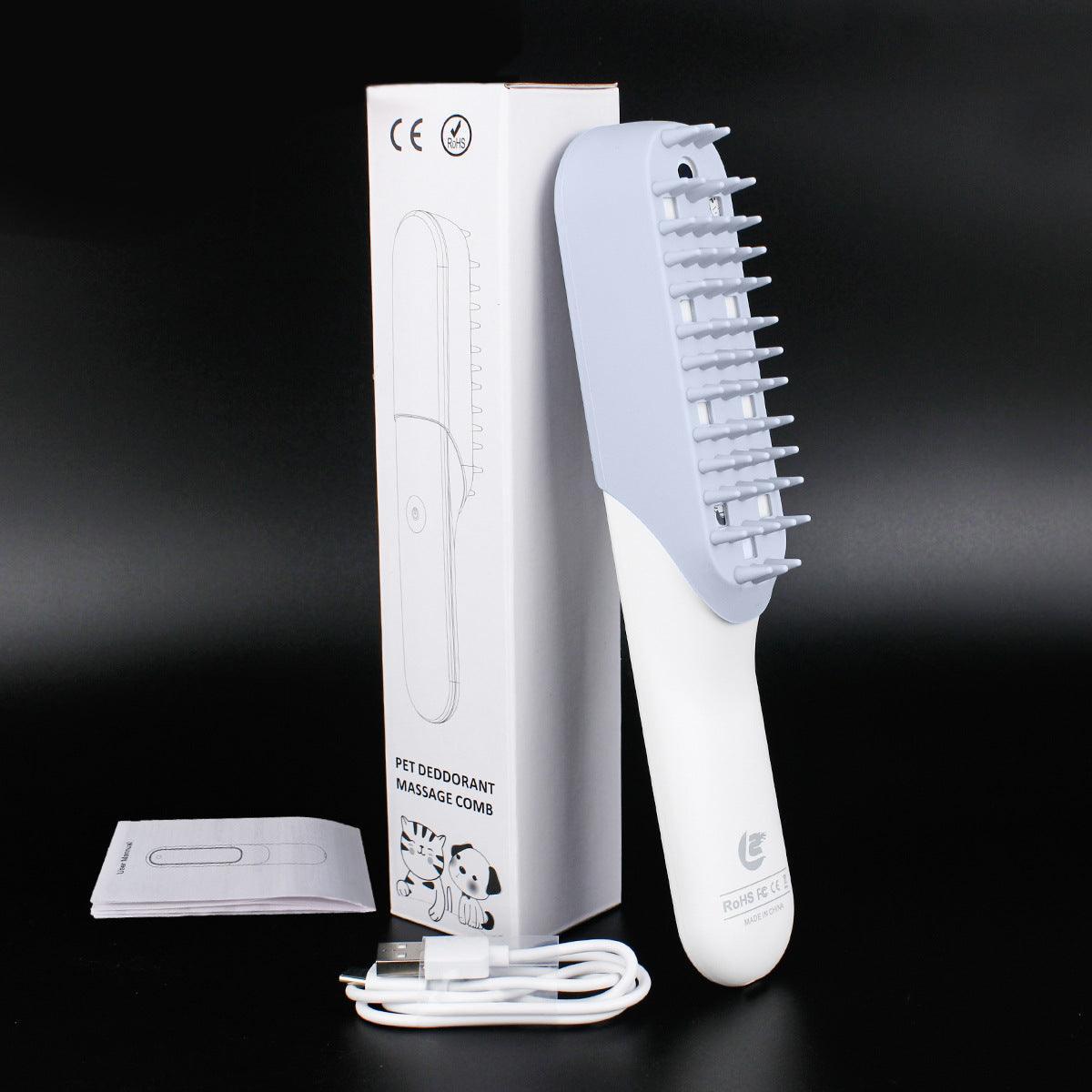 Silicone Massage Brush with Ozone Sterilization - Rechargeable Dog Grooming Brush - Pets Perfect