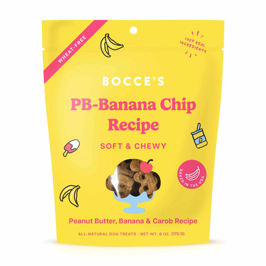 Bocce's Bakery Peanut Butter Banana Carob Chip - Soft Chewy Snacks (6oz)