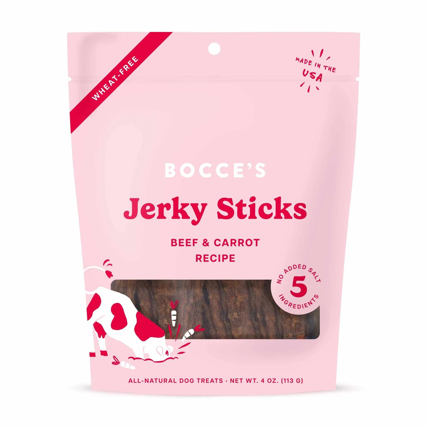Bocce's Bakery Beef Carrot Jerky Sticks Dog Treats 4 oz