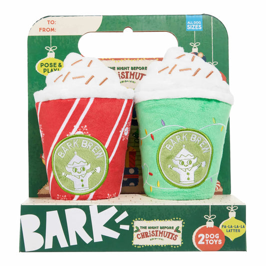 BARK Fa-La-La-Lattes Plush Dog Toy 2pc.