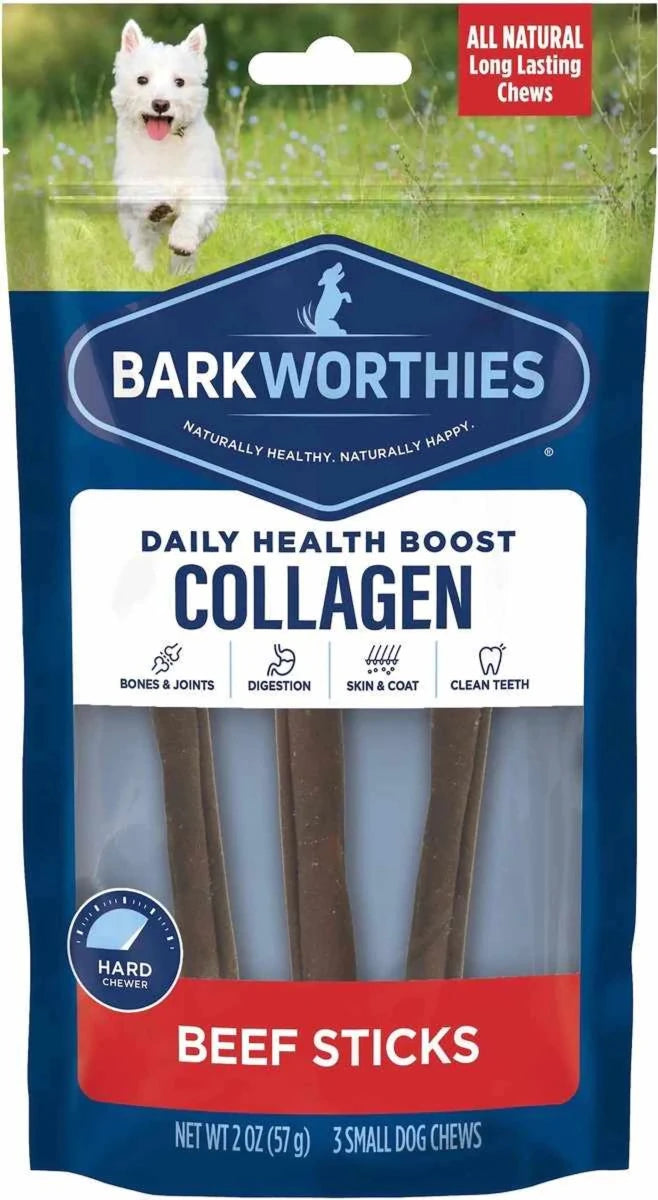 Barkworthies Collagen Beef Sticks Plain - Pets Perfect