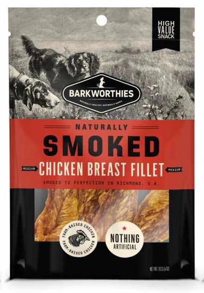 Barkworthies Smoked Chicken Fillet Jerky Dog Treats 4 oz - Pets Perfect