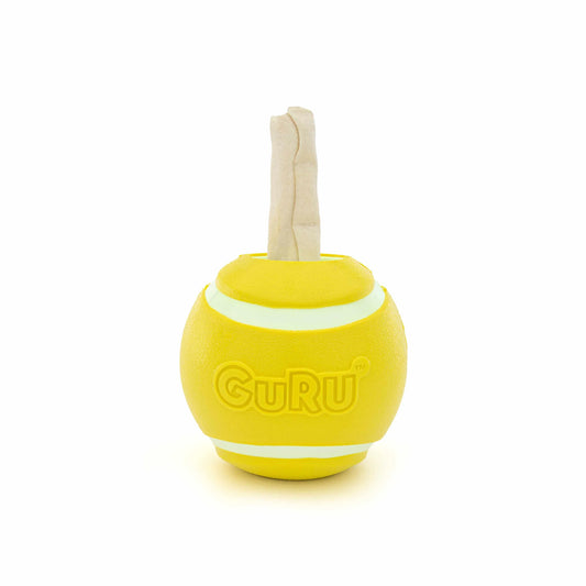 Interactive Tennis Ball Dog Toy with Treat Dispenser - Durable Squeaky Chew Toy for Medium Dogs