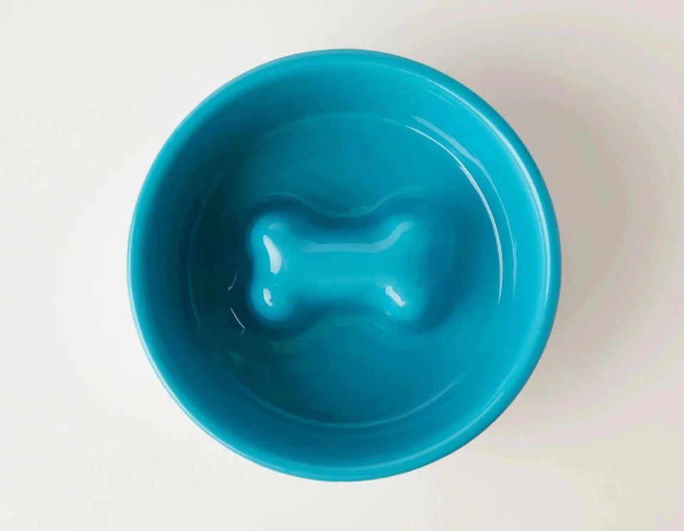 Jax & Bones Bone Slow-Feeder Stainless Steel Dog Bowl - Pets Perfect