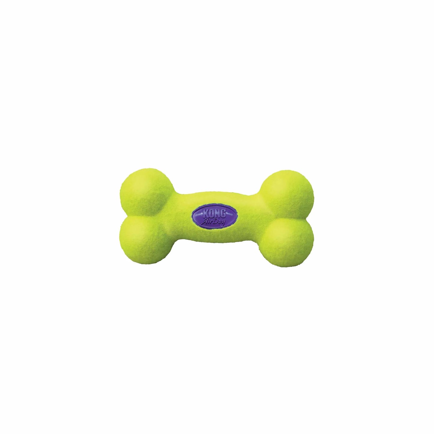 KONG(R) AirDog(R) Bone Dog Fetch Toy in bright yellow designed for durable outdoor play and fetch games.
