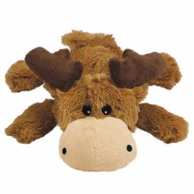 Brown KONG Cozie Marvin Moose plush dog toy, front view